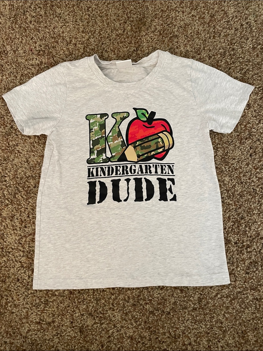 Sparkle in Pink ‘Kindergarten Dude’ Graphic Tee - Light Gray